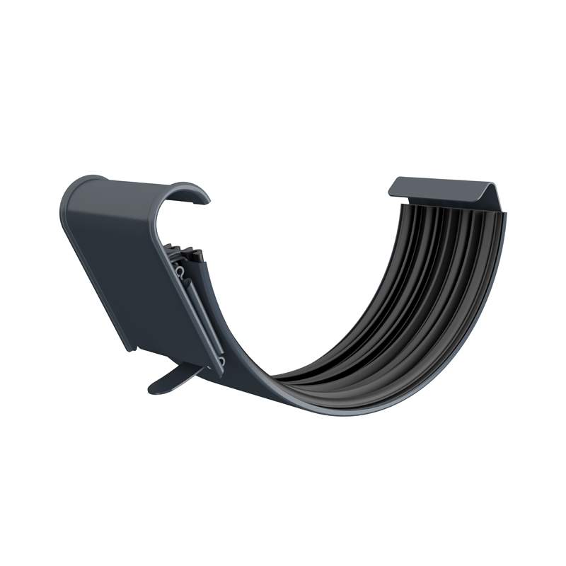 Lindab Dark Grey 125Mm Half Round Gutter Joint - Galvanised Steel