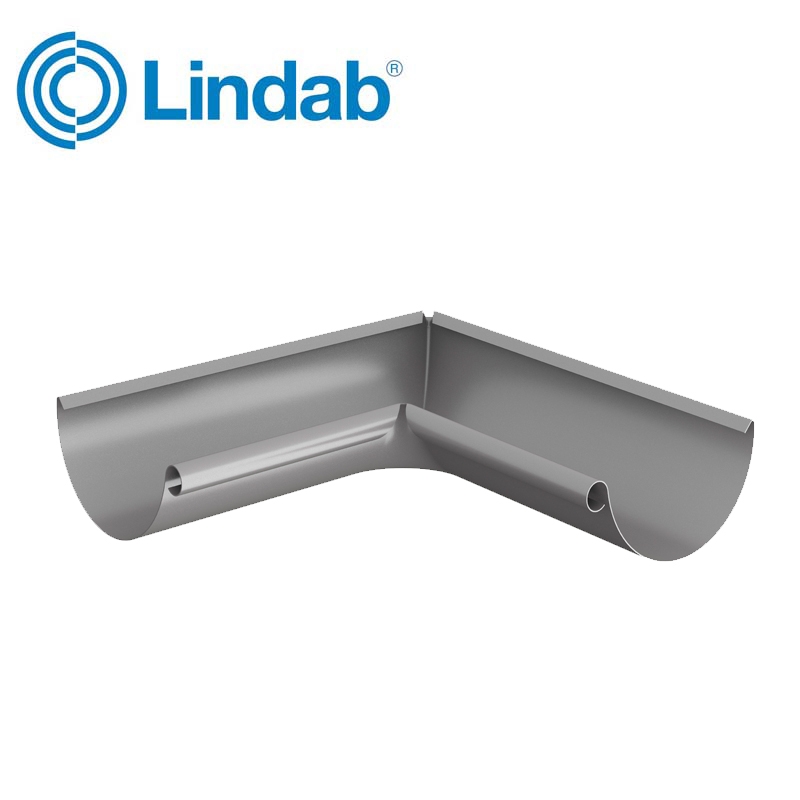 Lindab Half Round 90dg Inner Gutter Angle 125mm Painted Anthracite
