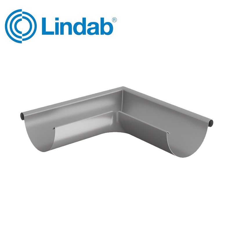 Lindab Half Round 90dg Outer Gutter Angle 125mm Painted Anthracite