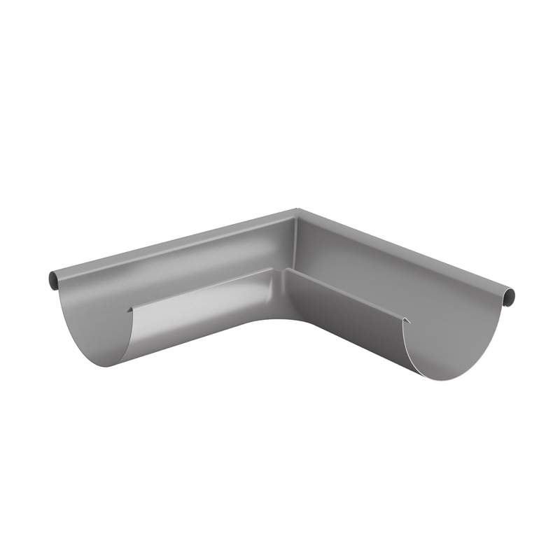 Lindab Anthracite Metallic 125Mm Half Round 90Dg External Gutter Corner - Anthracite Galvanised Steel