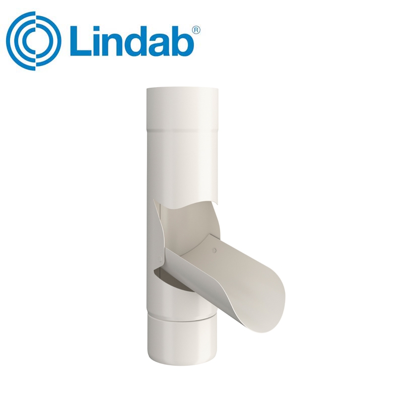 Lindab Guttering Manual Rainwater Diverter 100mm Painted Antique White