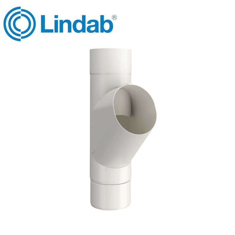 Lindab Steel Guttering Round Adjustable Branch 100mm Antique White