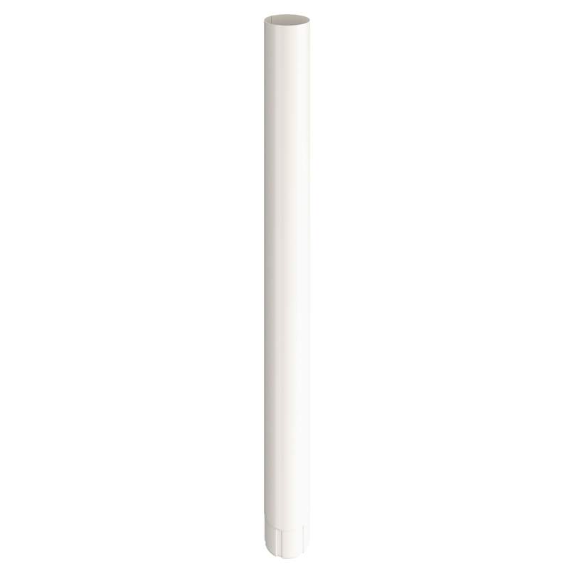 Lindab Antique White 100Mm Round Steel Downpipe - Galvanised Steel