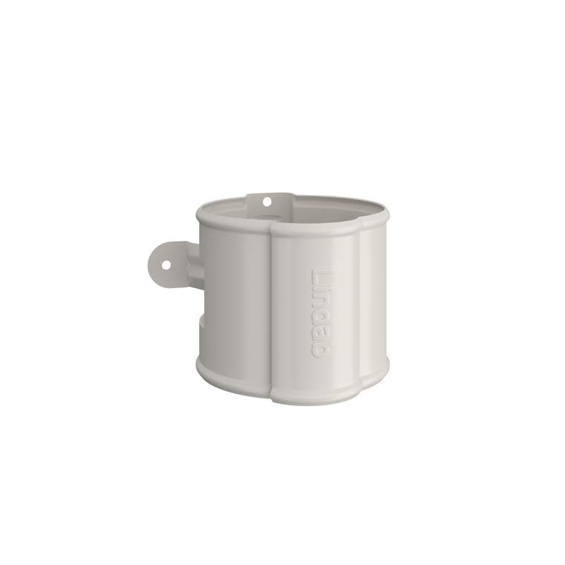 Lindab Antique White 75Mm Round Steel Downpipe Bracket - Galvanised Steel