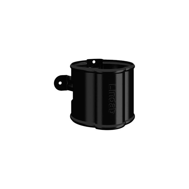 Lindab Black 75Mm Round Steel Downpipe Bracket - Galvanised Steel