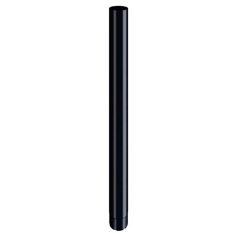 Lindab Black 100Mm Round Steel Downpipe - Galvanised Steel