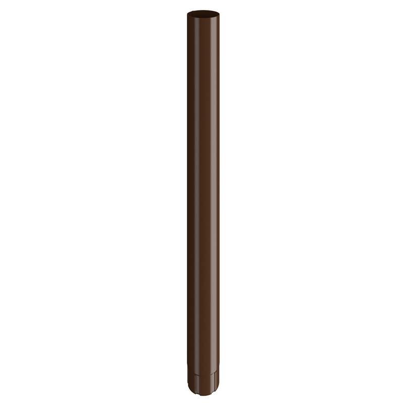 Lindab Brown 100Mm Round Steel Downpipe - Galvanised Steel