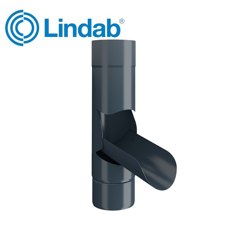 Lindab Guttering Manual Rainwater Diverter 100mm Painted Dark Grey