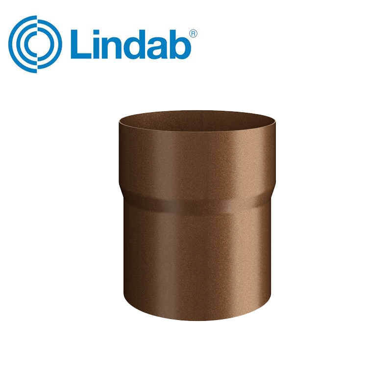 Lindab Round Pipe Connector 75mm Painted Copper Metallic