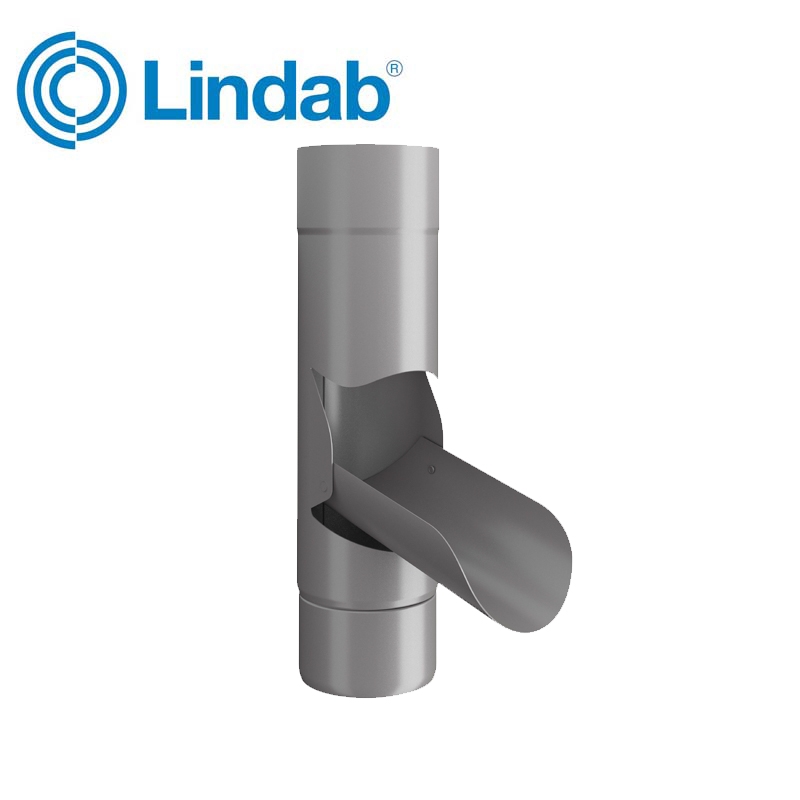Lindab Guttering Manual Rainwater Diverter 100mm Anthracite Metallic