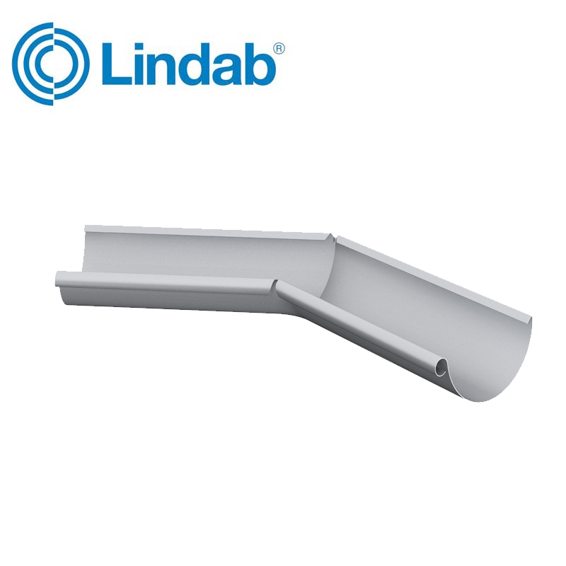 Lindab Half Round 135dg Inner Gutter Angle 125mm Painted Silver