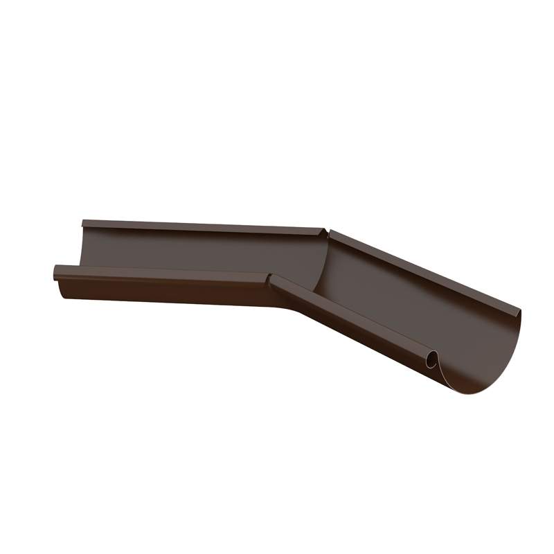 Lindab Brown 125Mm Half Round 135Dg Internal Gutter Corner - Galvanised Steel