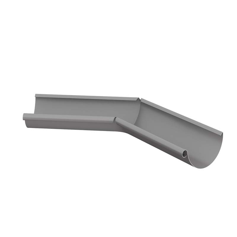 Lindab Anthracite Metallic 125Mm Half Round 135Dg Internal Gutter Corner - Anthracite Galvanised Steel