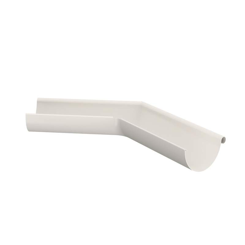 Lindab Antique White 125Mm Half Round 135Dg External Gutter Corner - Galvanised Steel