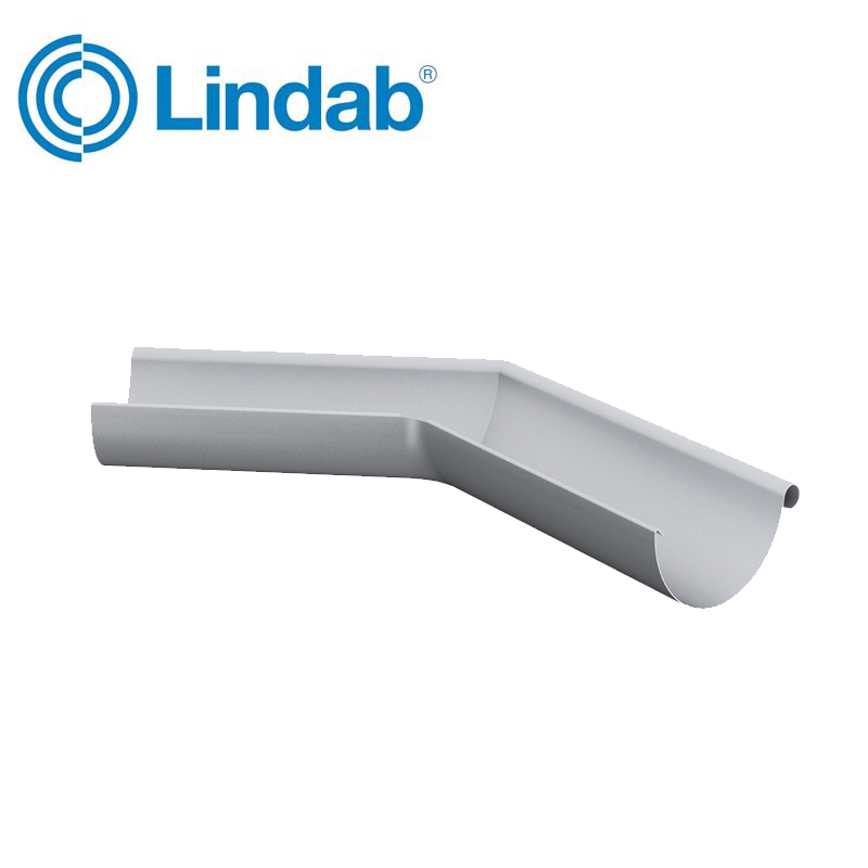 Lindab Half Round 135dg Outer Gutter Angle 125mm Painted Silver