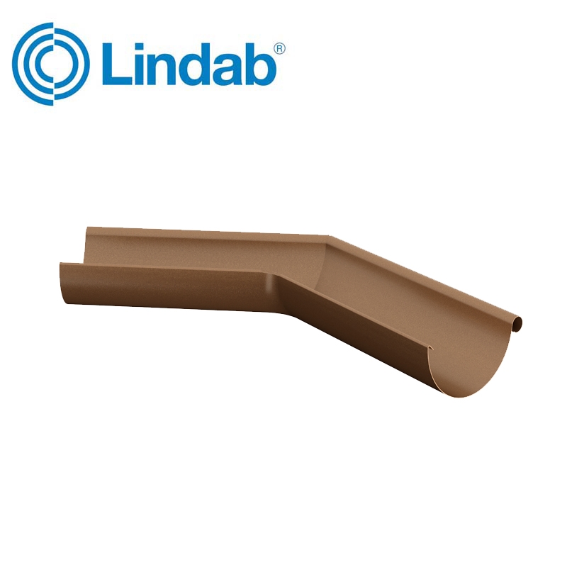 Lindab Half Round 135dg Outer Gutter Angle 125mm Painted Copper