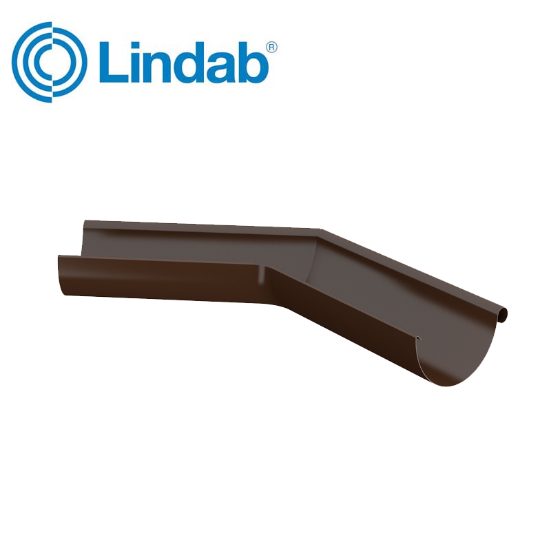Lindab Half Round 135dg Outer Gutter Angle 150mm Painted Brown
