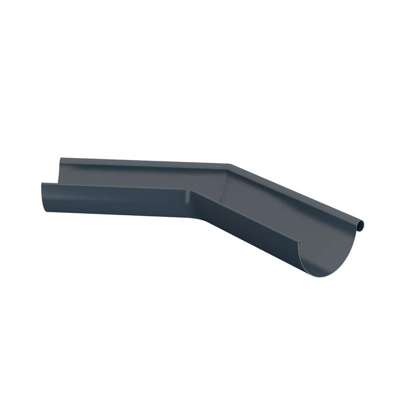 Lindab Dark Grey 150Mm Half Round 135Dg External Gutter Corner - Galvanised Steel