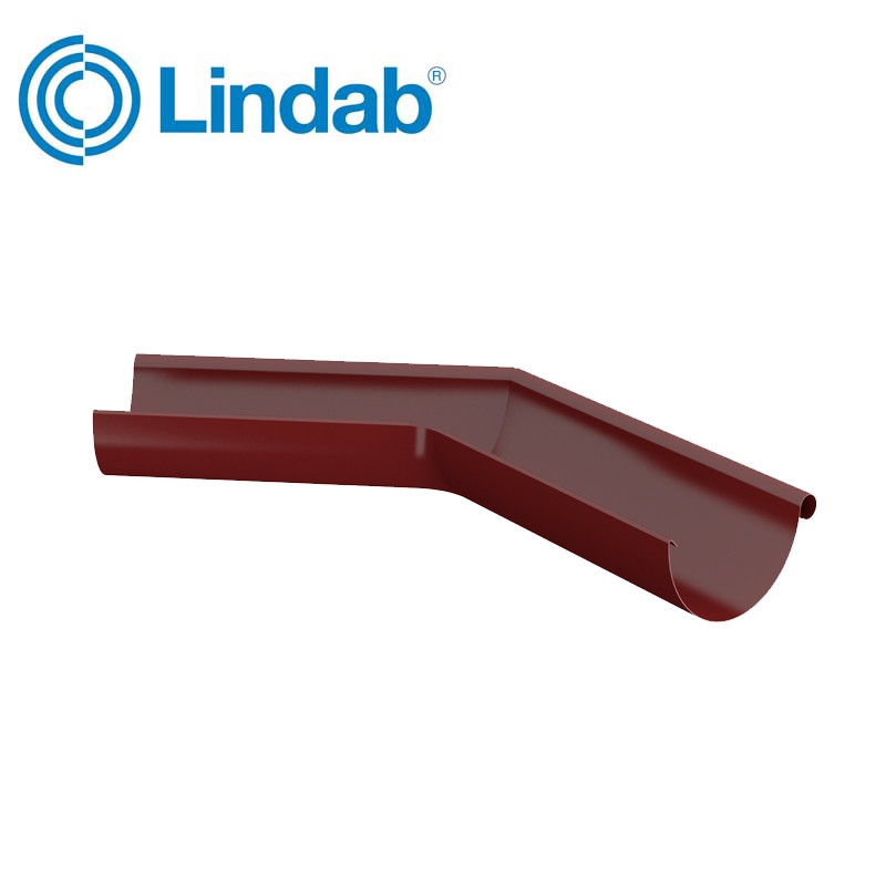 Lindab Half Round 135dg Outer Gutter Angle 150mm Painted Dark Red