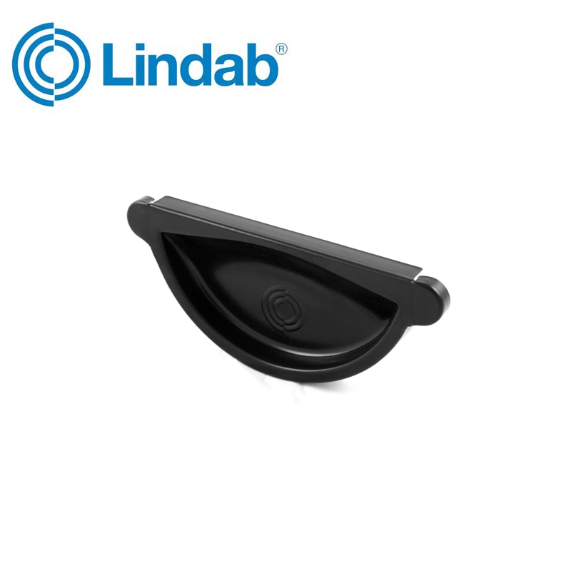Lindab Half Round Self Sealing Stop End 100mm Painted Black