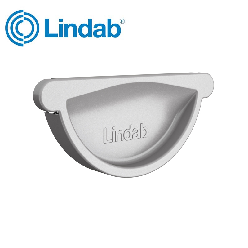 Lindab Half Round Self Sealing Stop End 125mm Painted Anthracite