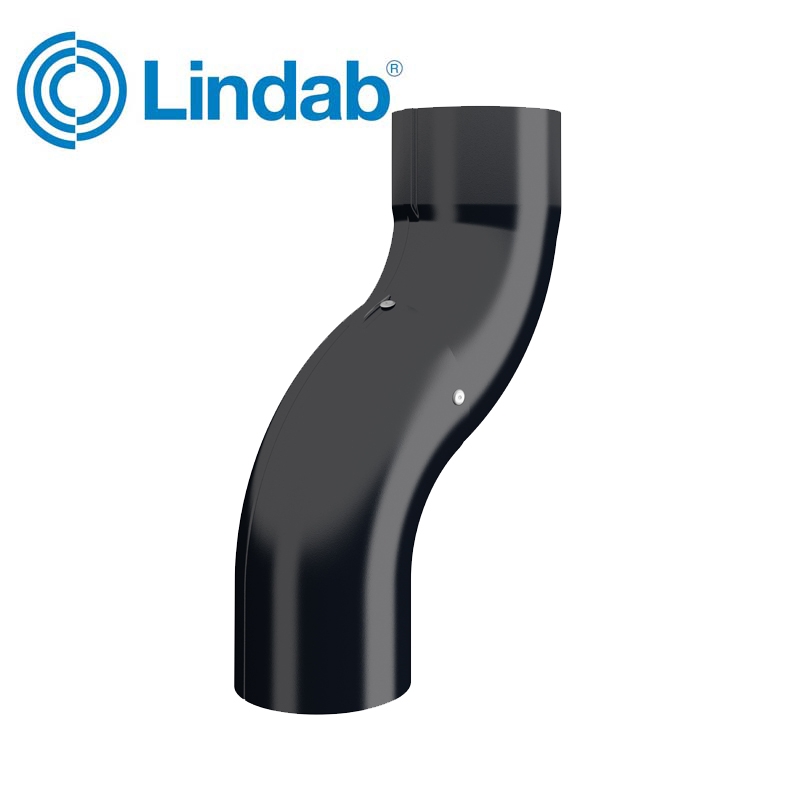 Lindab Round One Piece Bend 87mm Painted Black