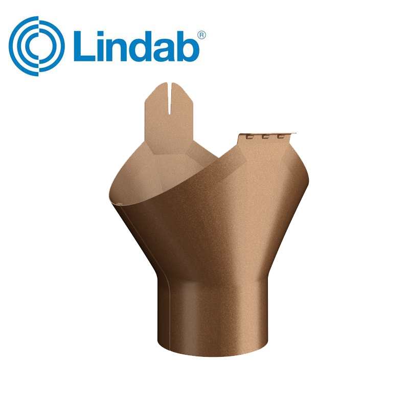 Lindab Half Round Gutter Outlet 150mm Copper Metallic