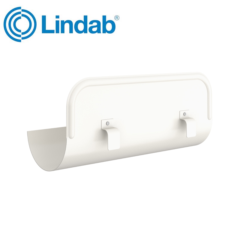 Lindab Half Round Straight Overflow Protector 125mm Painted White