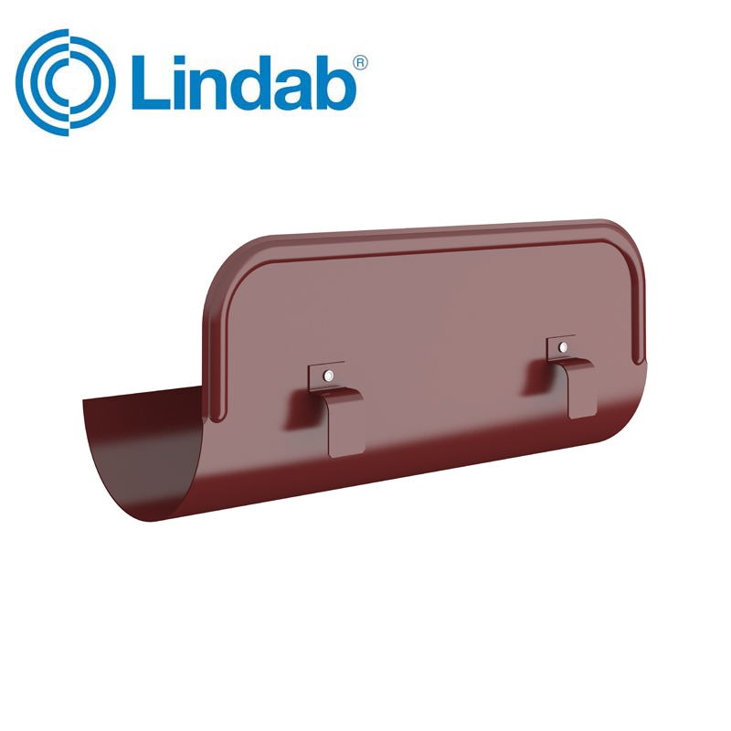 Lindab Half Round Straight Overflow Protector 125mm Painted Dark Red
