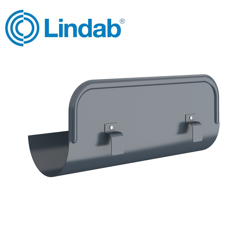 Lindab Half Round Straight Overflow Protector 150mm Painted Dark Grey