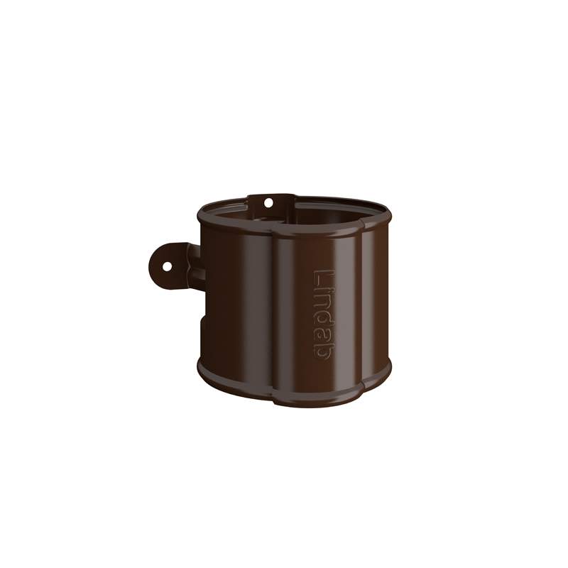 Lindab Brown 87Mm Round Steel Downpipe Bracket - Galvanised Steel
