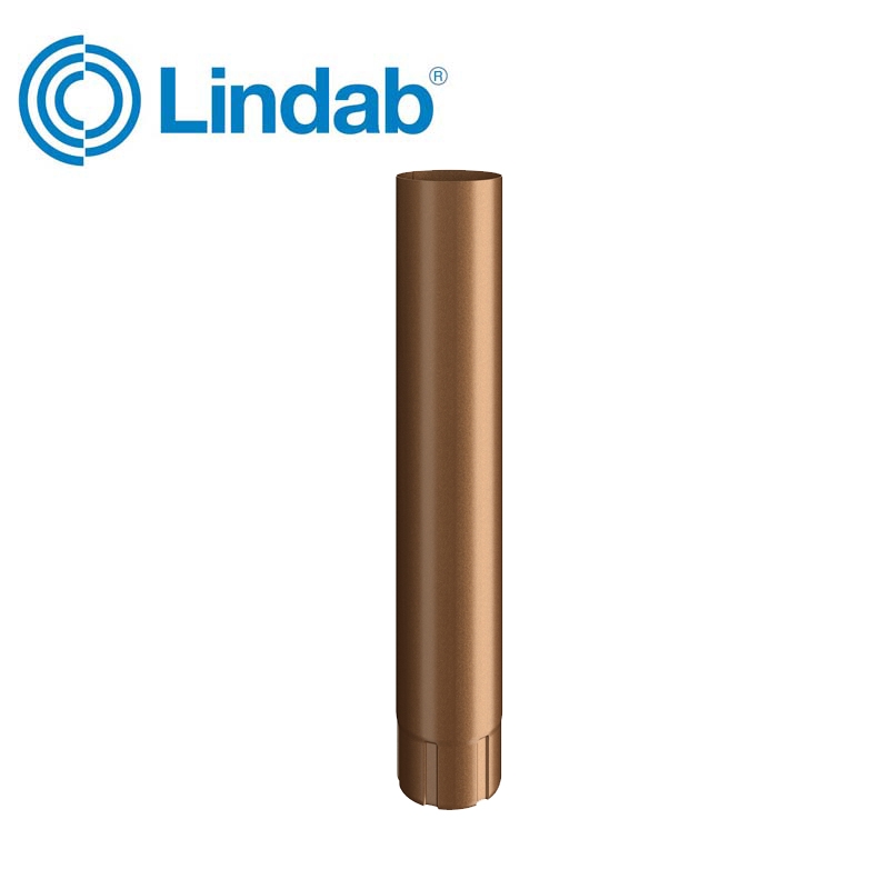Lindab Round Intermediate Pipe 87mm x 1m Painted Copper Metallic