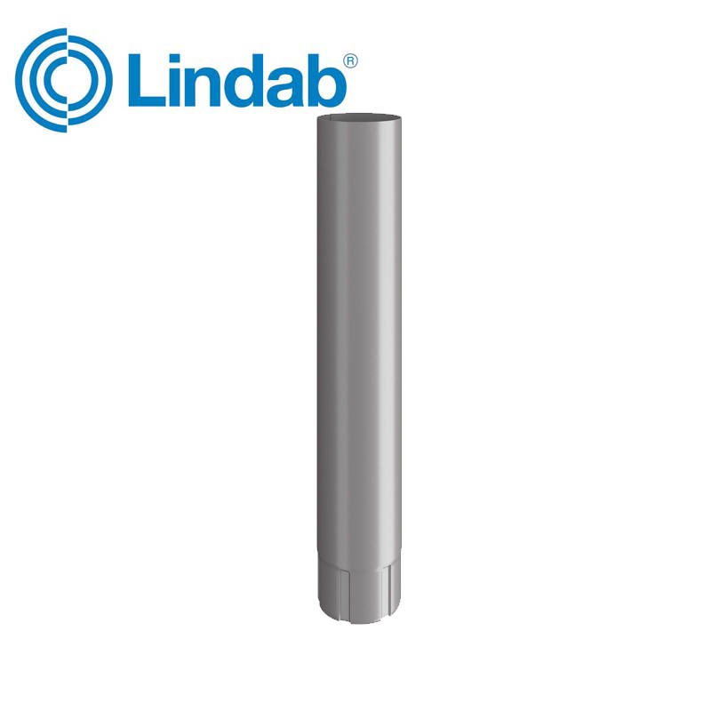 Lindab Round Intermediate Pipe 87mm x 1m Painted Anthracite