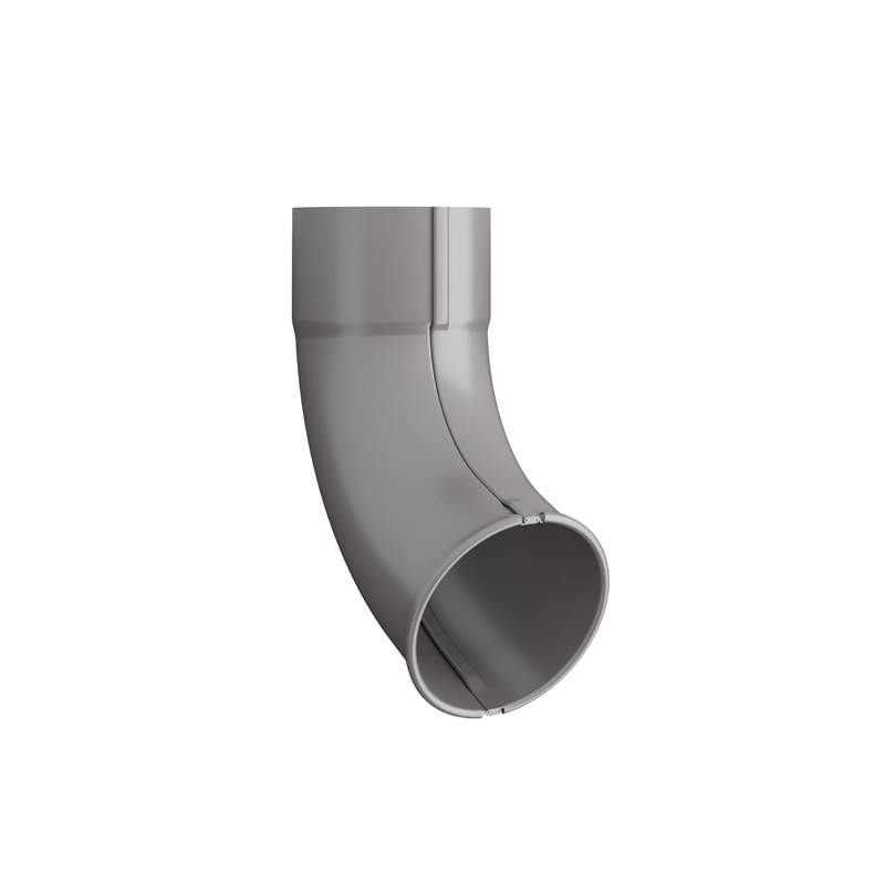 Lindab Anthracite Metallic 75Mm Round Steel Downpipe Outlet Shoe - Anthracite Galvanised Steel