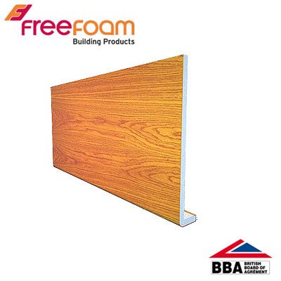 uPVC 225mm Fascia Board (10mm Cappit Square Edged) 5m - Irish Oak