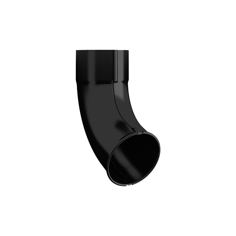 Lindab Black 100Mm Round Steel Downpipe Outlet Shoe - Galvanised Steel