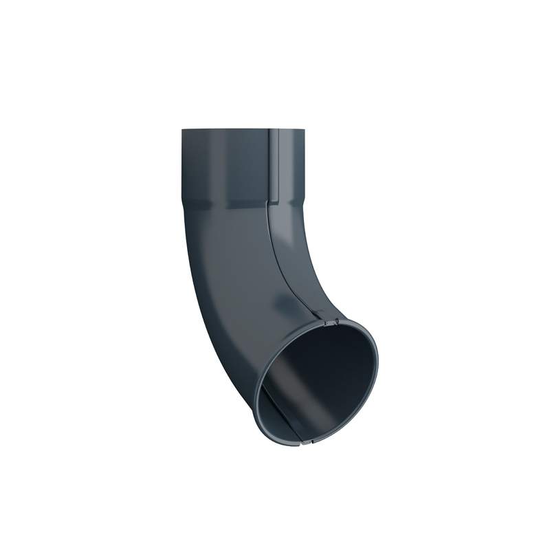 Lindab Dark Grey 100Mm Round Steel Downpipe Outlet Shoe - Galvanised Steel