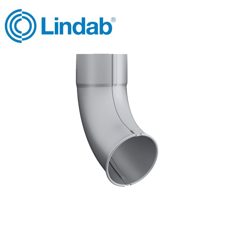 Lindab Round Downpipe Outlet Shoe 120mm Painted Silver Metallic