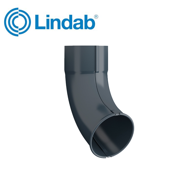 Lindab Round Downpipe Outlet Shoe 120mm Painted Dark Grey
