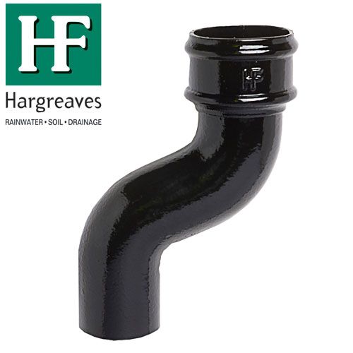 100mm Black Cast Iron Offset Bend With 115mm Projection