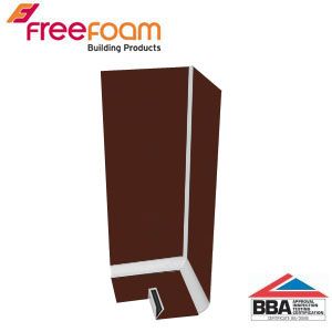uPVC Fascia Board Corner (Square Edge) 600mm - Brown