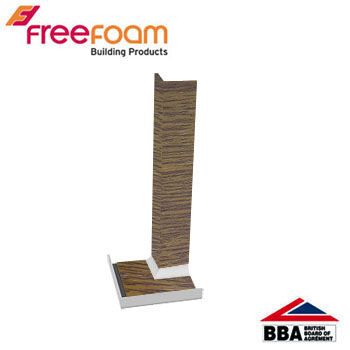 uPVC Fascia Board Internal Corner (Square Edge) 300mm - Light Oak