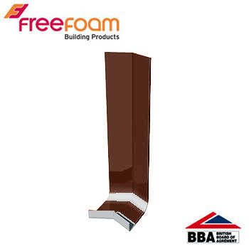 uPVC Fascia Board External Corner (Square Edged) 135d - 300mm Brown