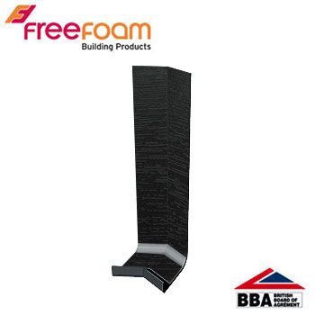 uPVC Fascia Board External Corner (Square Edged)135dg- 300mm Black Ash