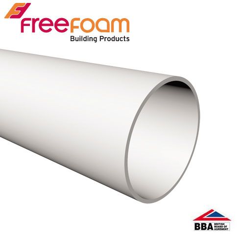 Freeflow Round Plastic Downpipe Length 5.5m White