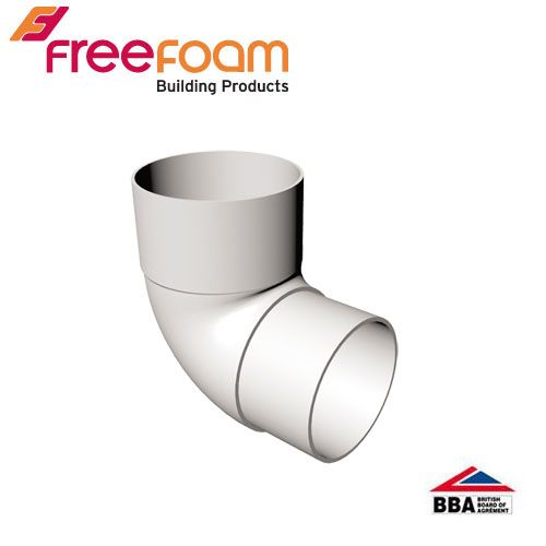 Freeflow Round Plastic Downpipe 90 Degree Offset Bend White