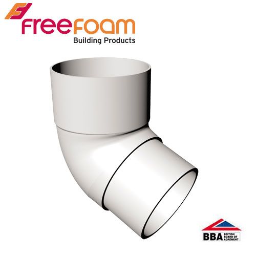 Freeflow Round Plastic Downpipe 112 Degree Offset Bend White