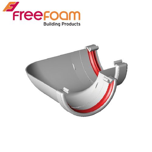 Freeflow 90 Degree Half Round Style Gutter Angle - White