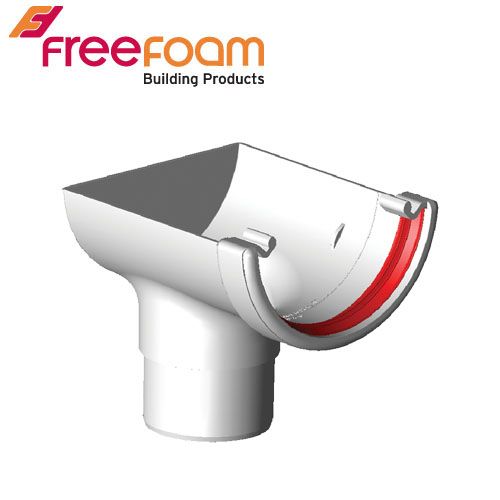 Freeflow Half Round Style Stopend Running Outlet - White