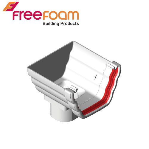 Freeflow Ogee Style Gutter Stopend Outlet - White